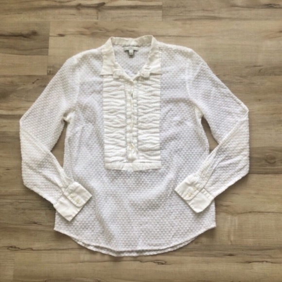 J. Crew Textured White Blouse - Picture 1 of 8